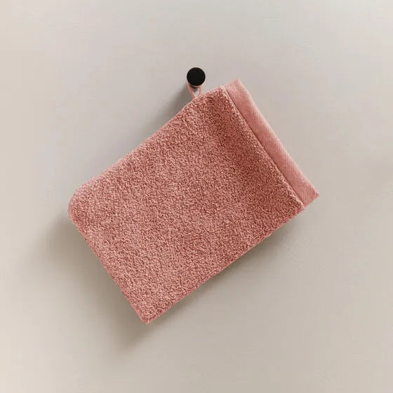 Duurzame roze Luna washandje (4 stuks) van 67% gerecycled katoen en 33% polyester, 500 g/m², hoge kwaliteit, zacht, absorberend en sneldrogend.