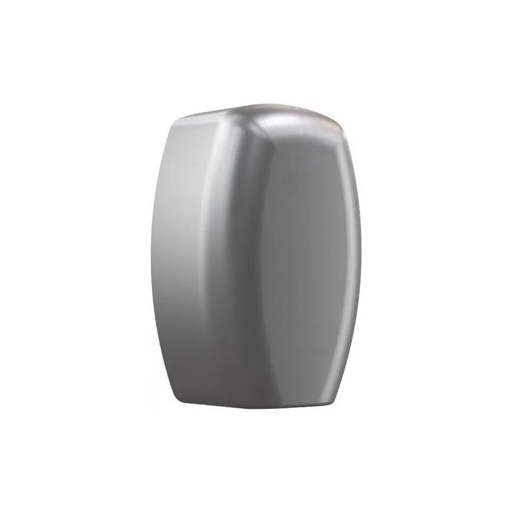 compacte rvs handdroger met strak gebogen design voor wandmontage
