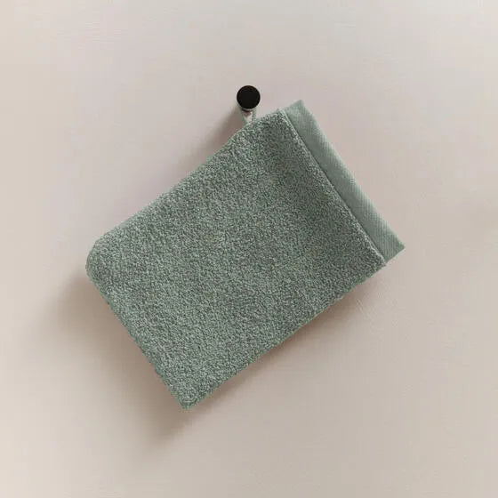 Duurzame eucalyptus Luna washandje (4 stuks) van 67% gerecycled katoen en 33% polyester, 500 g/m², hoge kwaliteit, zacht, absorberend en sneldrogend.